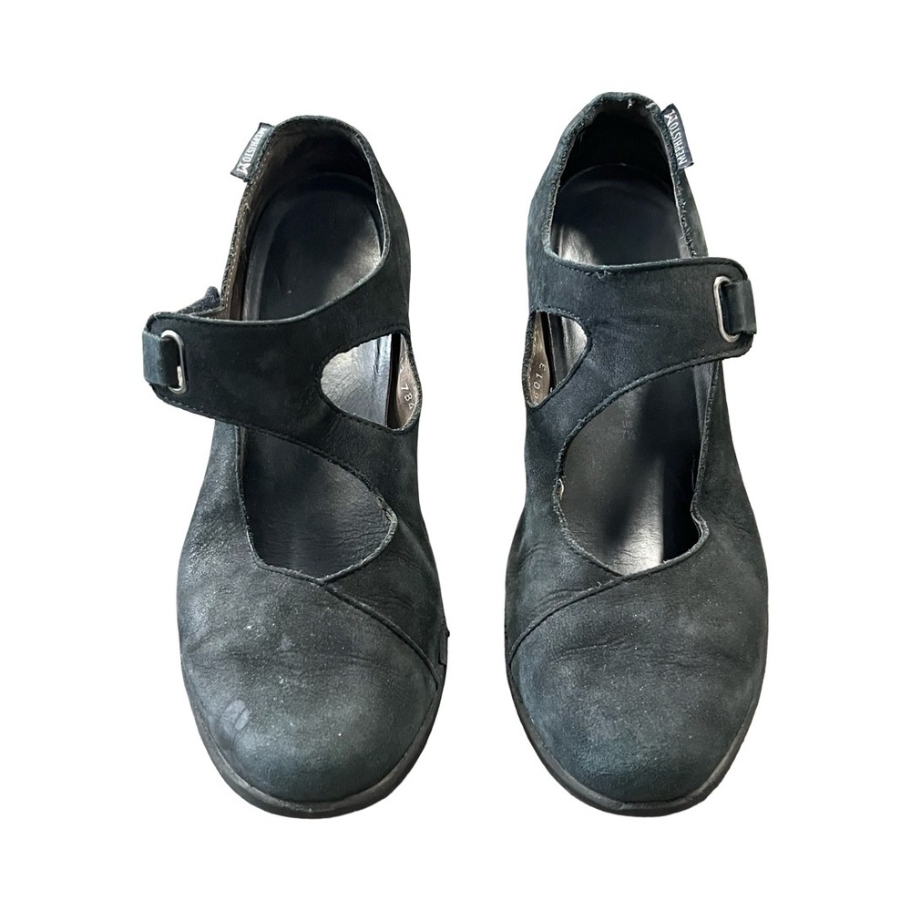 Mephisto Womens Black Nubuck Leather Mary Jane Wedge Pumps US 7.5 EUR 5 14486013